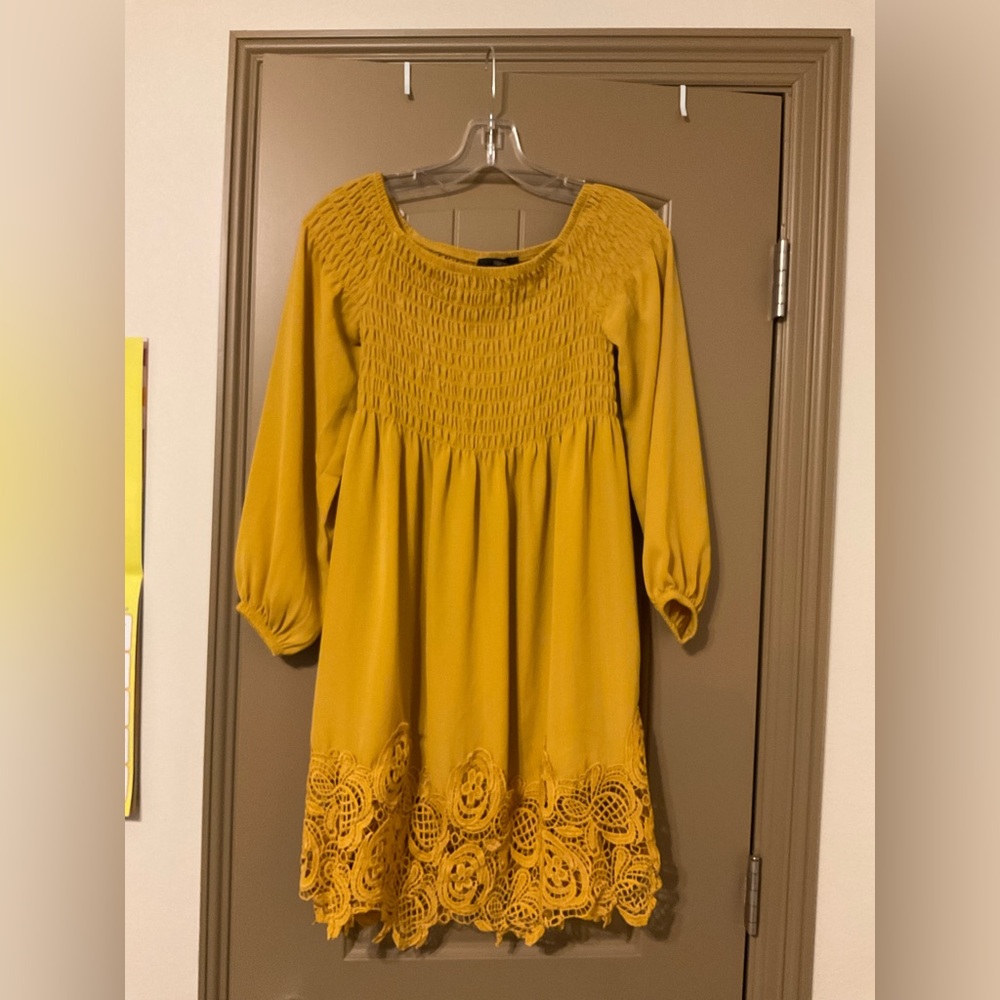 Mustard Dress with lace